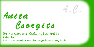 anita csorgits business card